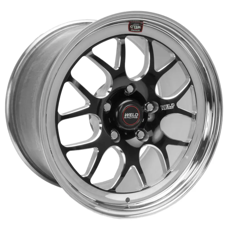 Weld S77 17X9 Inch Gloss Black Drag Wheel – 5X4.5 Bolt Pattern, 4.2In Backspace, High-Pad Design 1