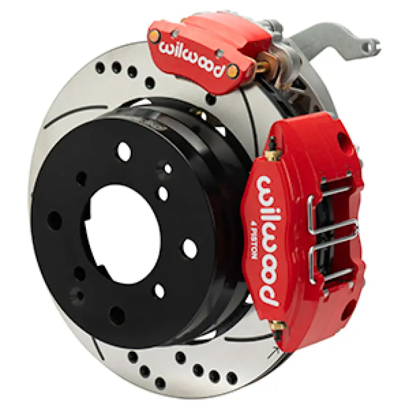 Wilwood 70-76 Porsche 914 Rear Powerlite Brake Kit Dilled & Slotted - Red 1