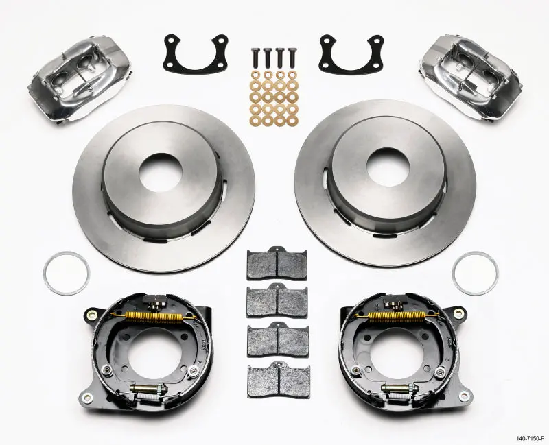 Wilwood Forged Dynalite Power Brake & Parking Brake Kit – Polished Finish, 2.50-Inch Offset For Big Ford Axles 1