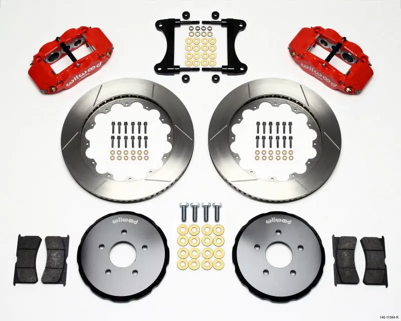 Wilwood Narrow Superlite 6R Front Brake Hat Kit – 14In Red Finish For Nissan 370Z & Infiniti G37 1