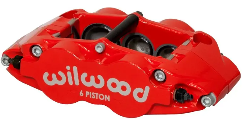 Wilwood Superlite 6R Narrow Monoblock Caliper – Right-Hand Mount, Red Finish, Triple-Piston Design (1.38" / 1.12" / 1.12") 1