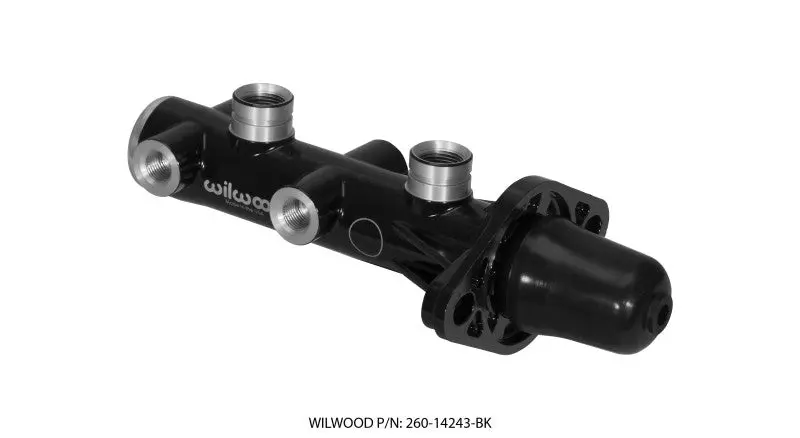 Wilwood Tandem Remote Master Cylinder – 1-Inch Bore, Black Anodized Finish 1